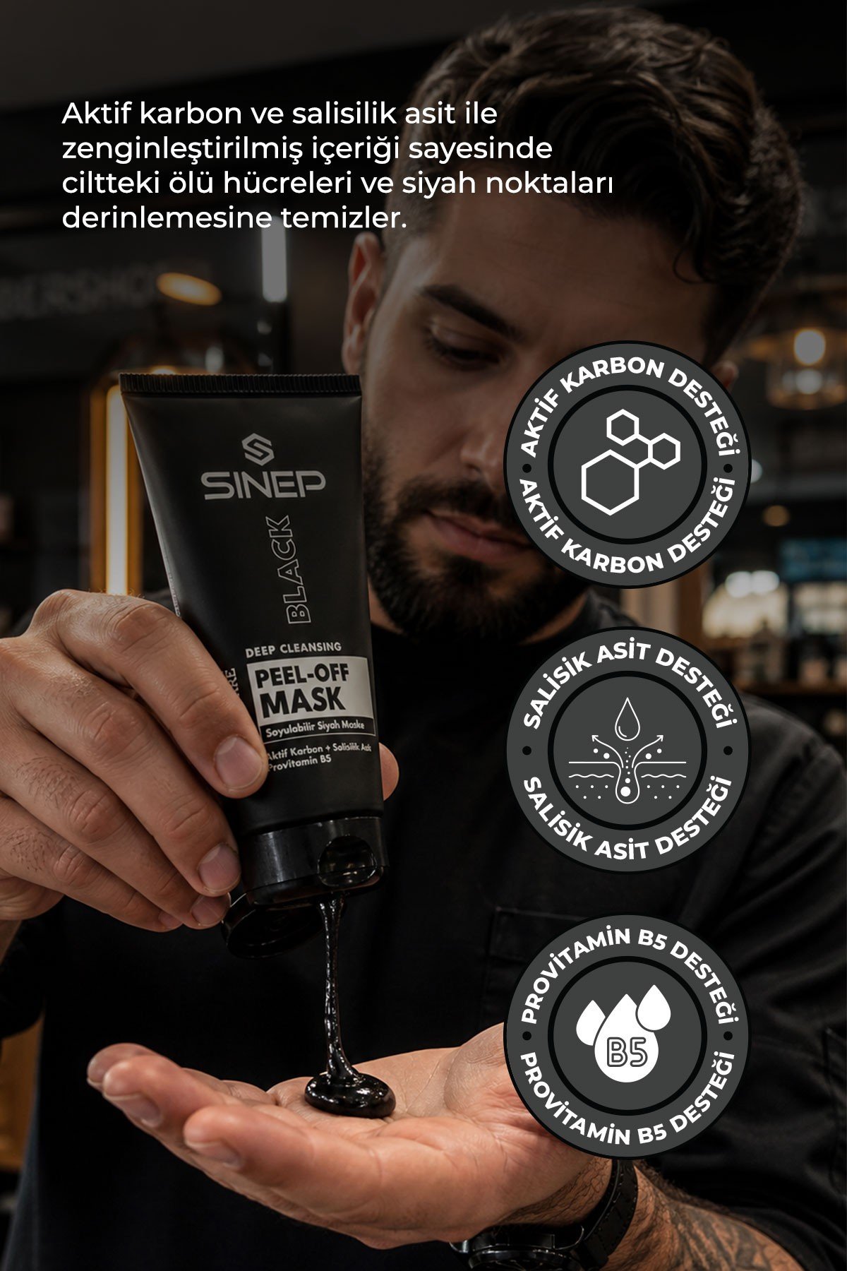 SINEP SOYULABİLİR SİYAH MASKE